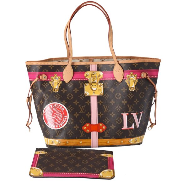 Louis Vuitton Neverfull MM Summer Trunk Monogram Tote Bag M41390 Brown - Picture 1 of 9